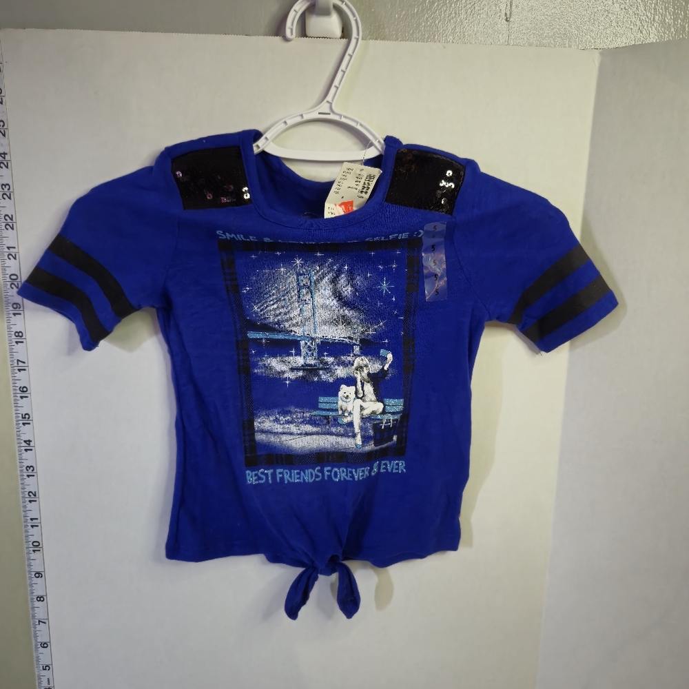 JUSTICE BRAND GIRLS SHIRT SIZE 5 BLUE‎